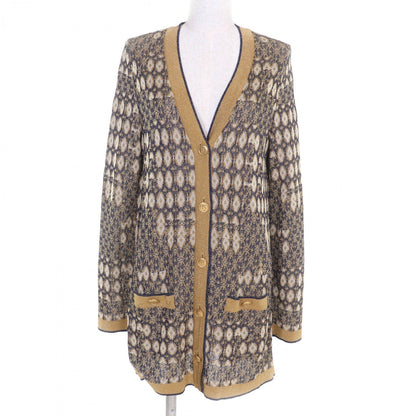 CHANEL cardigan P61677 Viscose Gold navy 38