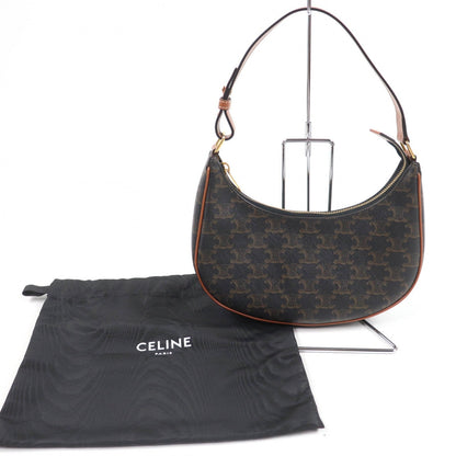 CELINE Handbag 19395 Coated canvas Brown type Ava Triomphe One Shoulder Bag