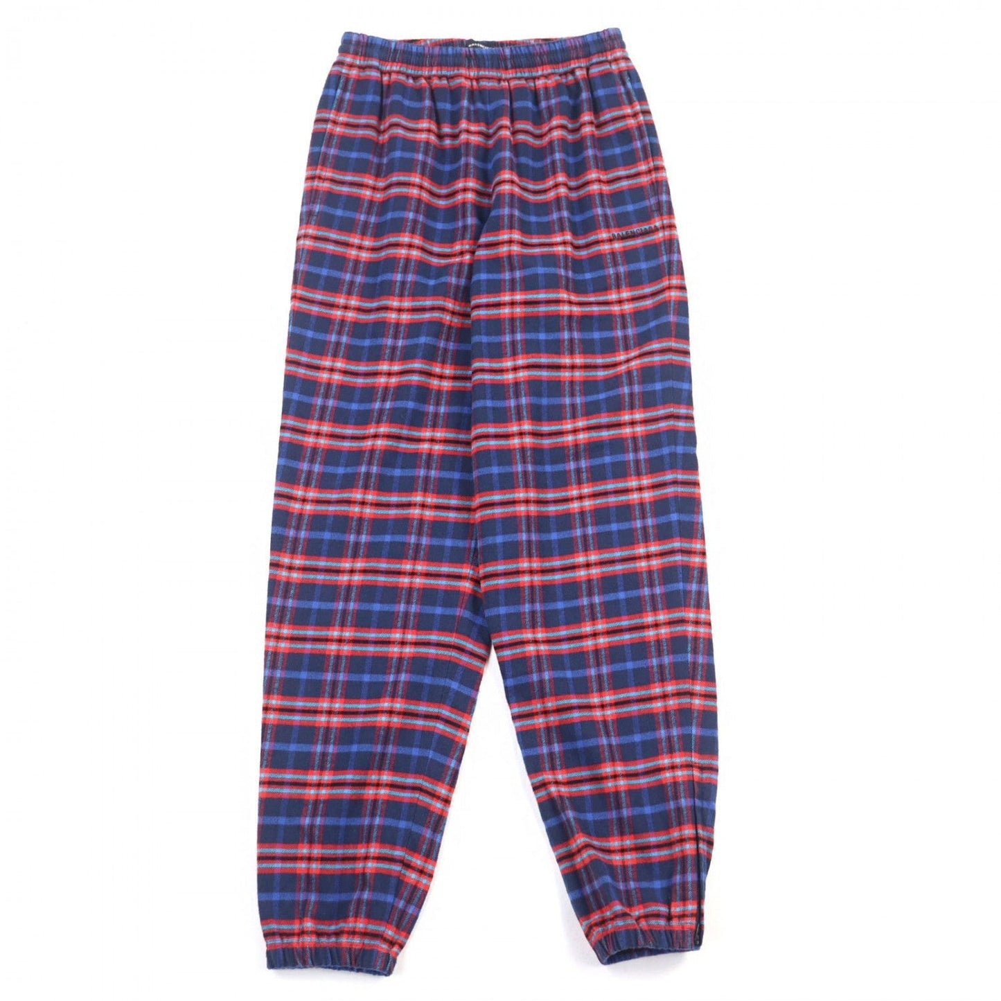 BALENCIAGA Pants 508491 cotton Red blue CHECK FLANNEL PANT XS
