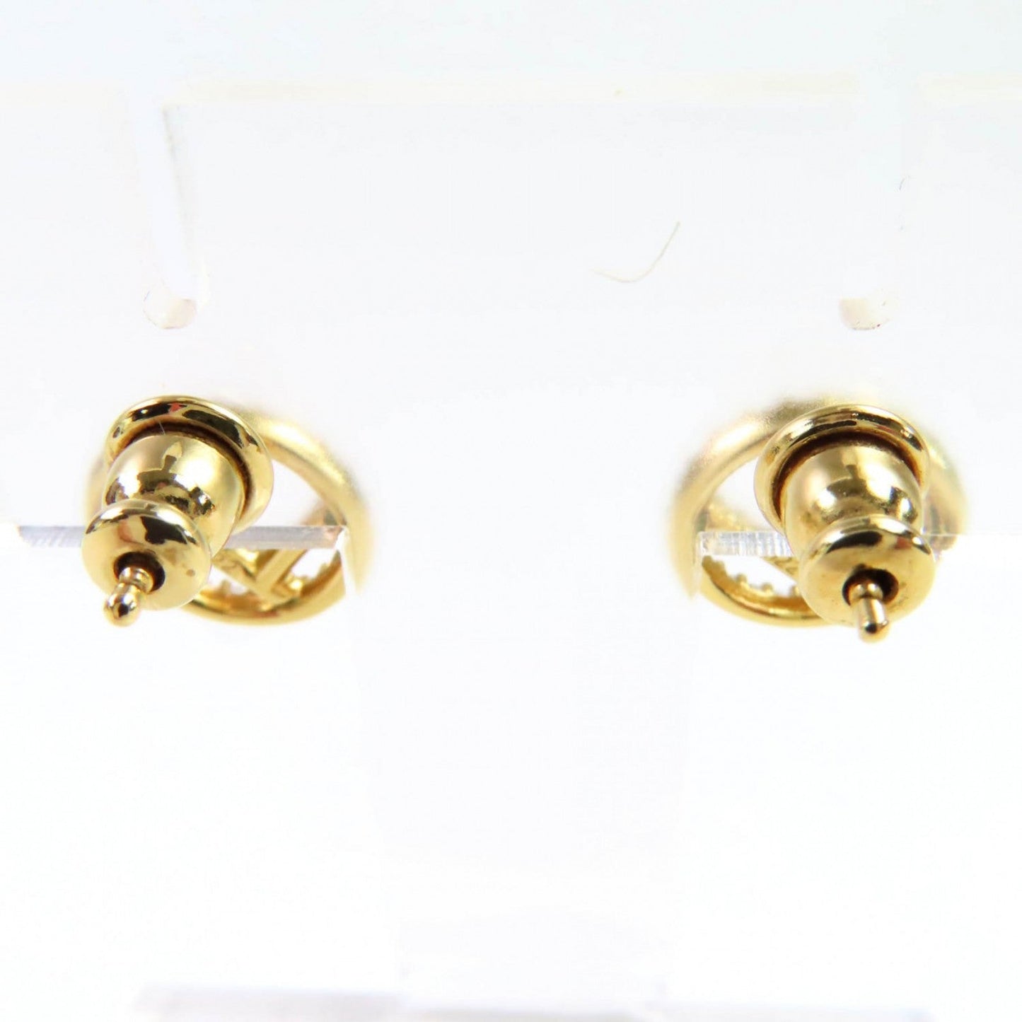FENDI Pierce Gold plated/rhinestones Gold silver F is Fendi Pierce