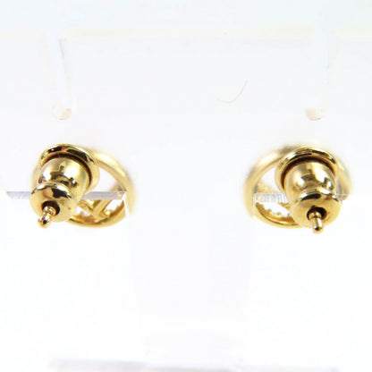 FENDI Pierce Gold plated/rhinestones Gold silver F is Fendi Pierce