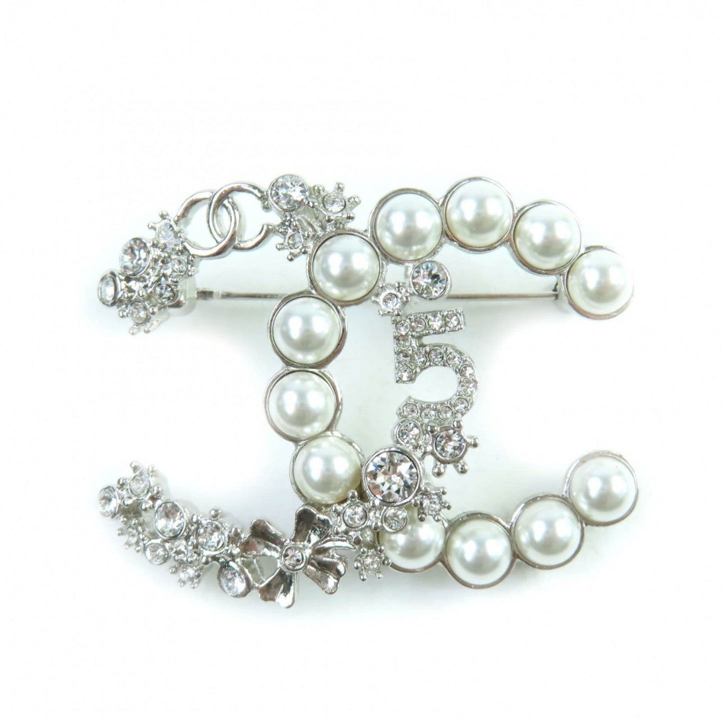 CHANEL Brooch B23P Ã£ÂÂ¼ Silver white