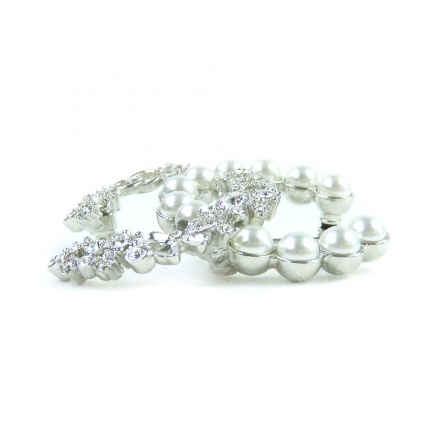 CHANEL Brooch B23P Ã£ÂÂ¼ Silver white