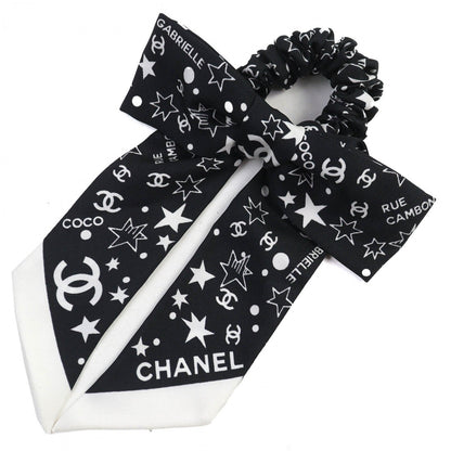 CHANEL hair accessory AAA890 silk Black White