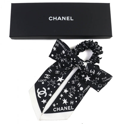 CHANEL hair accessory AAA890 silk Black White