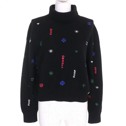 CHANEL knit P70647 21N cashmere Black multicolor 36