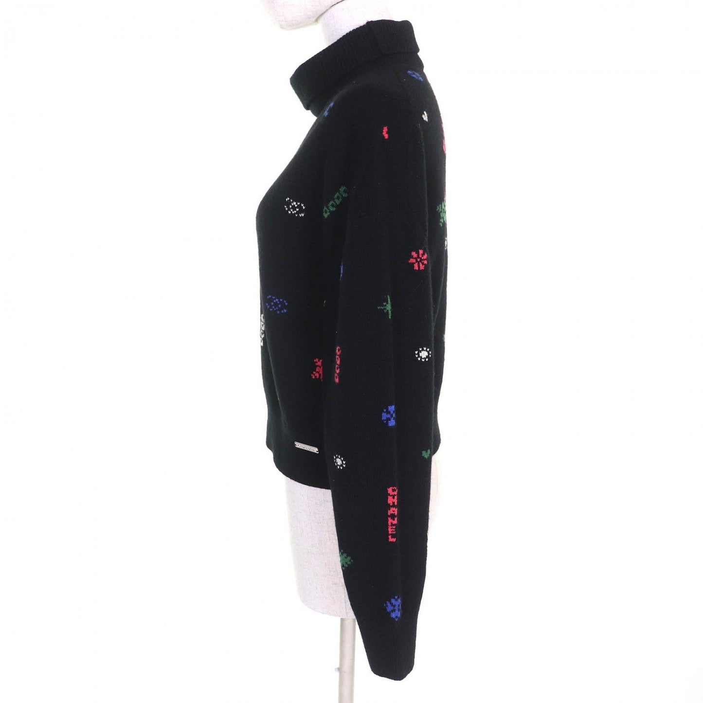 CHANEL knit P70647 21N cashmere Black multicolor 36