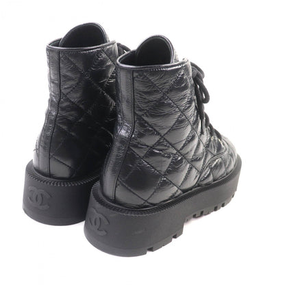 CHANEL short boots 24A G45833 leather black 38