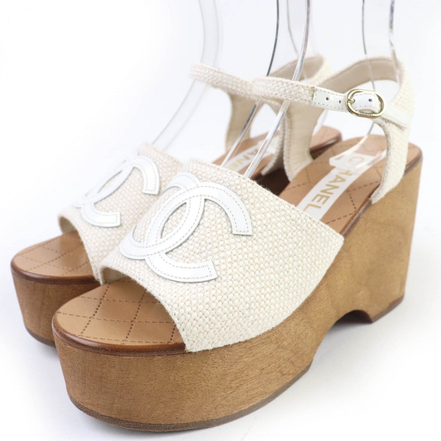CHANEL Sandals 24P G45555 Ã£ÂÂ¼ Ivory 38