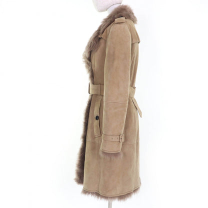 BURBERRY Mouton coat Sheepskin beige 42