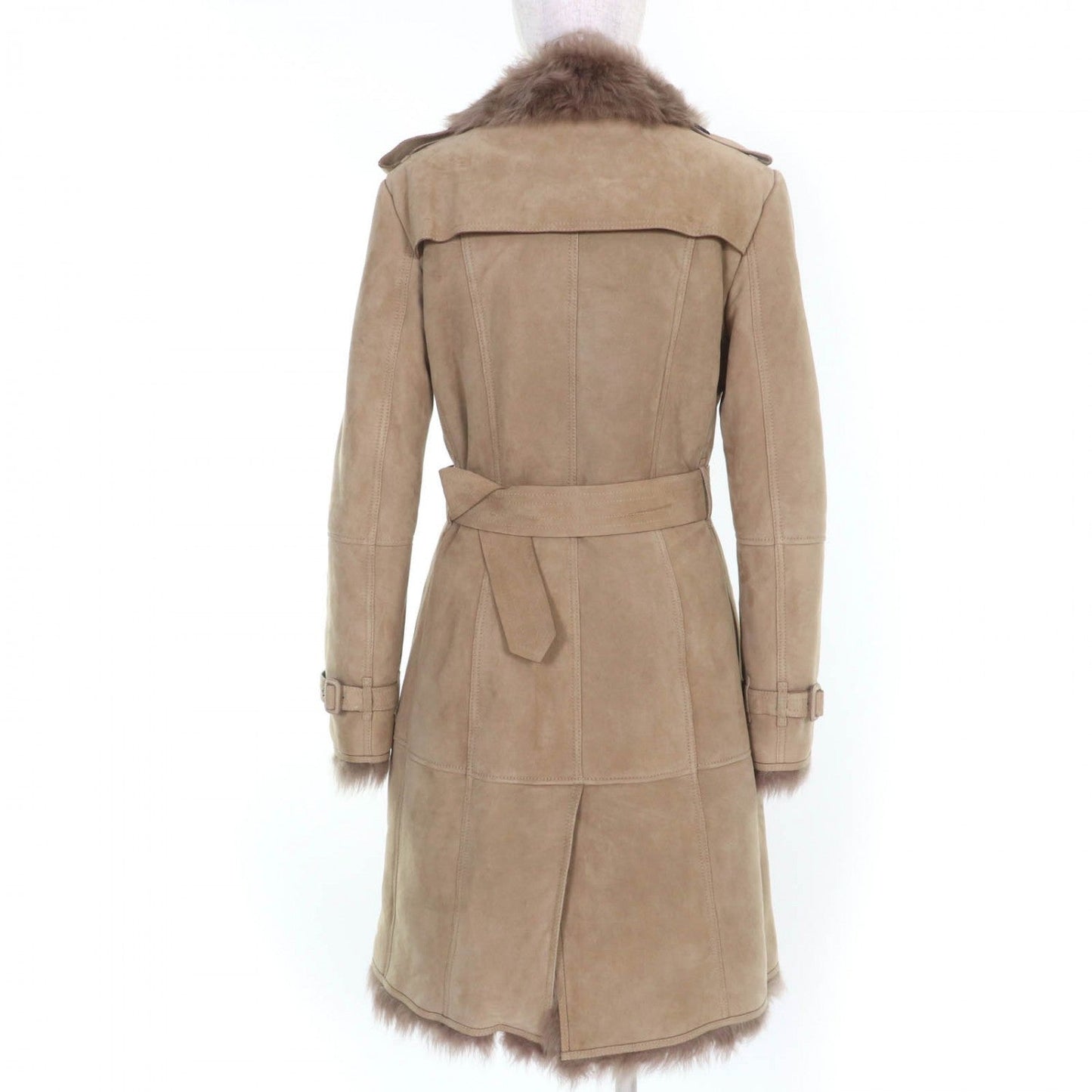 BURBERRY Mouton coat Sheepskin beige 42