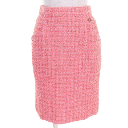 CHANEL Tweed skirt P63188 polyamide Pink gold 36