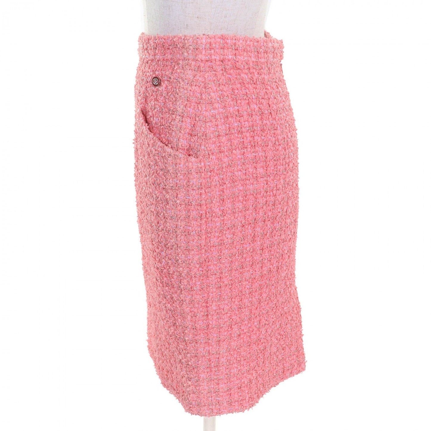 CHANEL Tweed skirt P63188 polyamide Pink gold 36