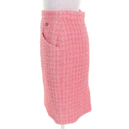 CHANEL Tweed skirt P63188 polyamide Pink gold 36