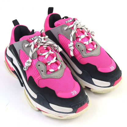 BALENCIAGA sneakers 524039 leather Pink type Triple S 26