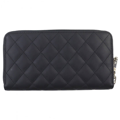 CHANEL Long Wallet Purse A50078 Calfskin Black / black Cambon line