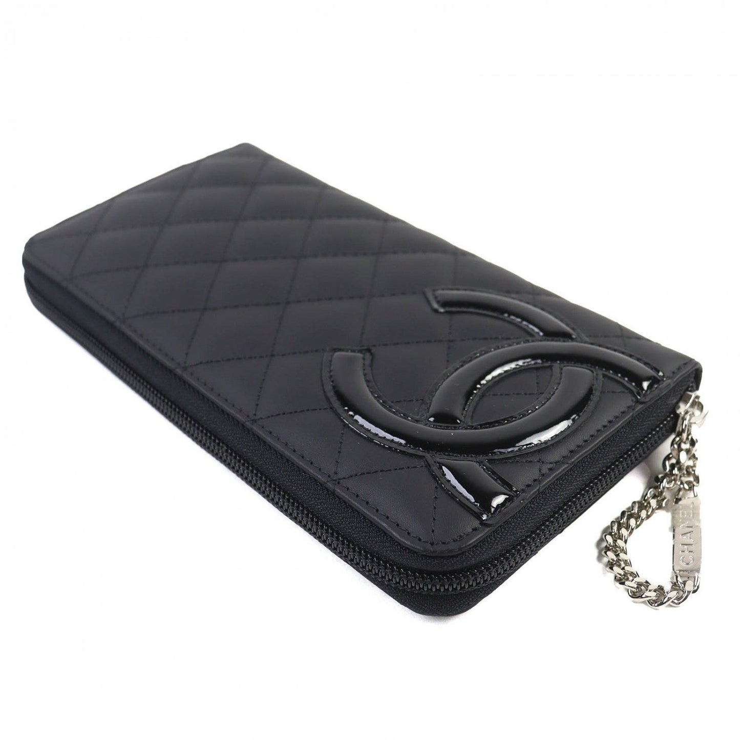 CHANEL Long Wallet Purse A50078 Calfskin Black / black Cambon line