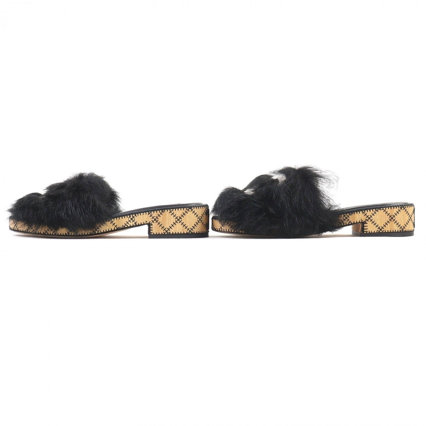 CHANEL Sandals G39357 lambskin black 35