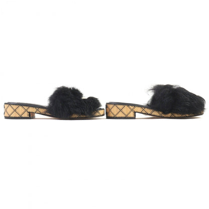 CHANEL Sandals G39357 lambskin black 35