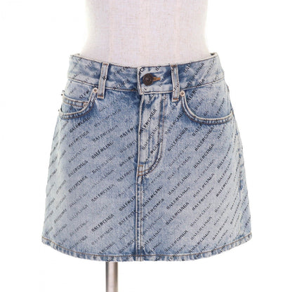 BALENCIAGA Mini skirt 744972 cotton Indigo blue 36