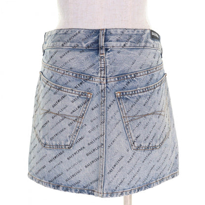 BALENCIAGA Mini skirt 744972 cotton Indigo blue 36
