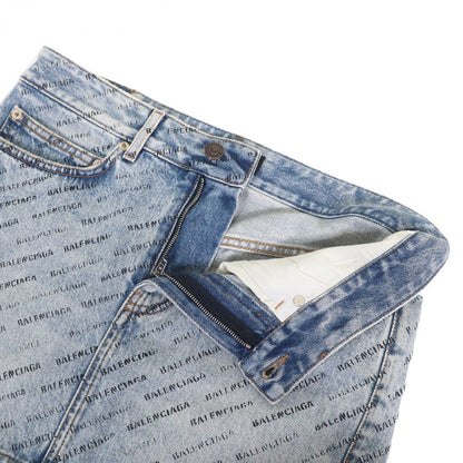 BALENCIAGA Mini skirt 744972 cotton Indigo blue 36