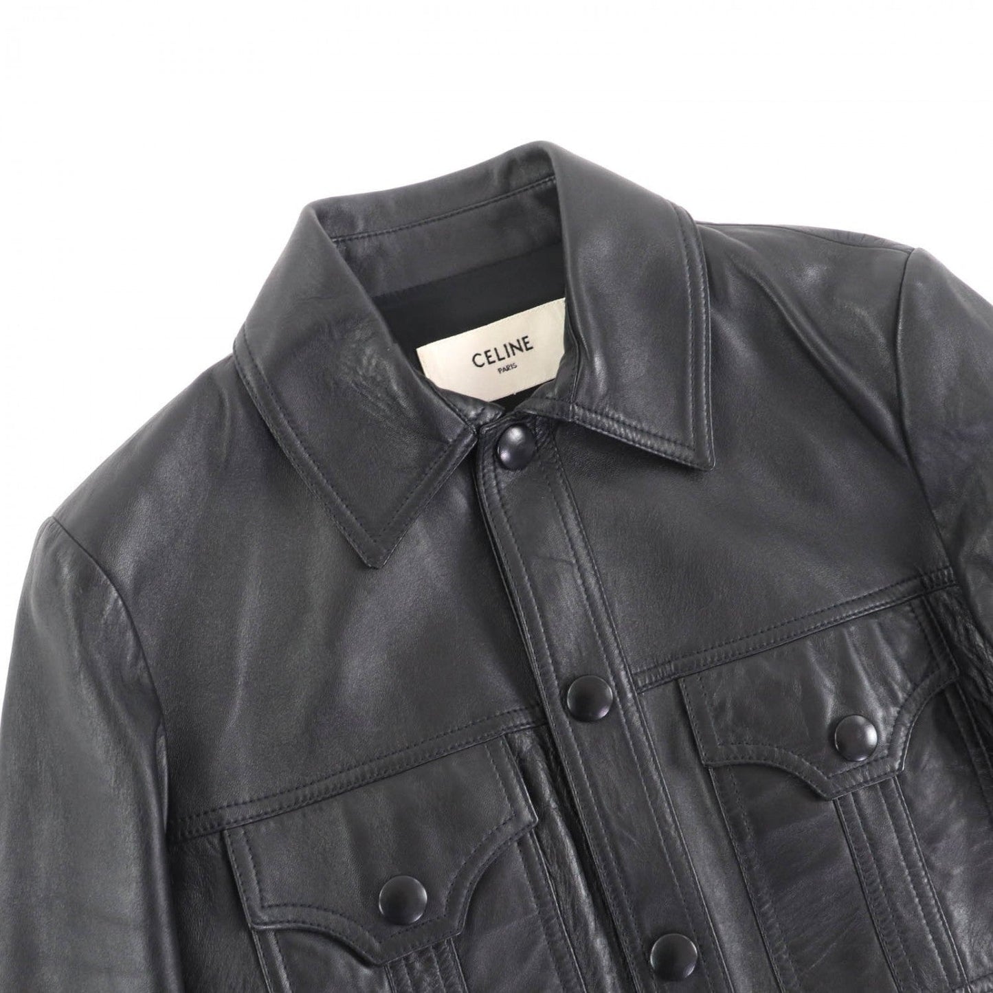 CELINE Jacket 2F017291D lambskin black 44