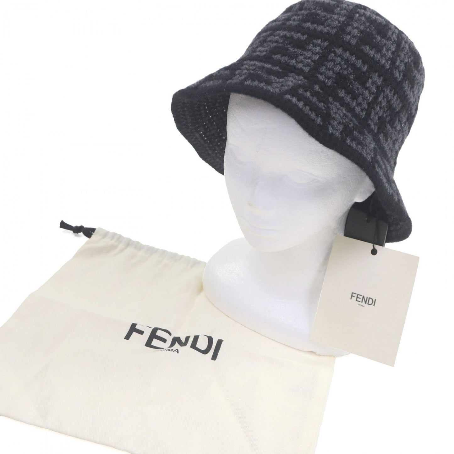 FENDI hat FXQ958 cashmere Black Grey