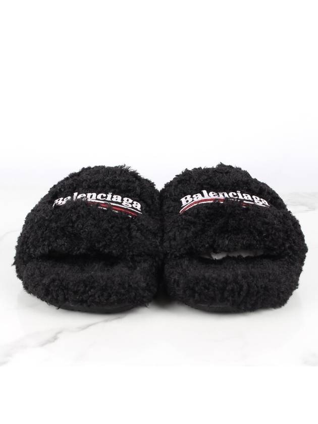 Luxury Balenciaga Trending 2025 Wave logo furry slide 40 255 260
