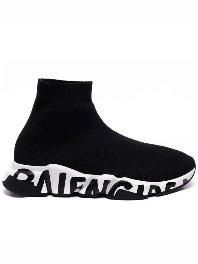 Luxury Balenciaga Trending 2025 Speed Midsole Graffiti High Top Sneakers White Black
