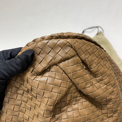 Bottega Veneta Belly Hobo Intrecciato Lambskin Leather Camel Beige Large 50cm