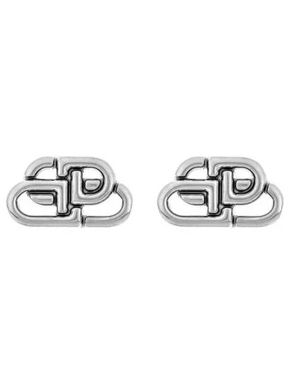 Luxury Balenciaga Trending 2025 BB Logo Stud Earrings Silver