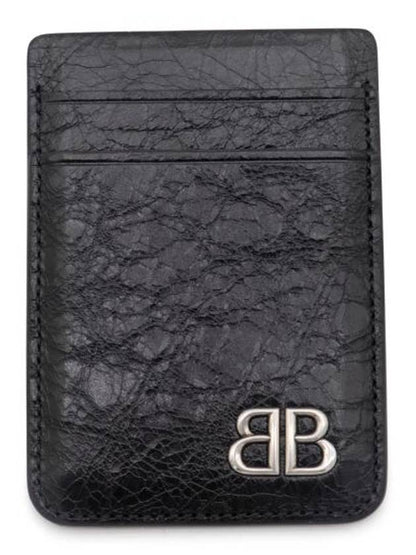 Luxury Balenciaga Trending 2025 Monaco Magnet Card Wallet Black