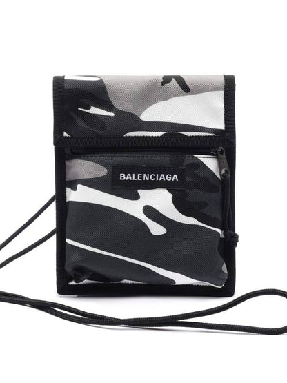 Luxury Balenciaga Trending 2025 Logo Patch Camouflage Print Cross Bag Grey