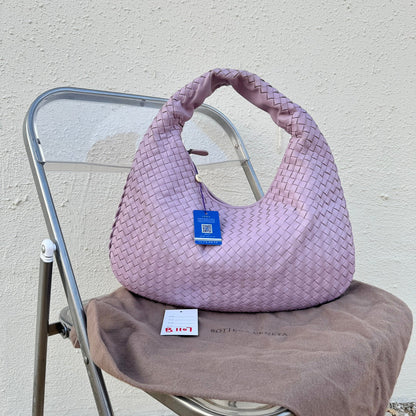 Bottega Veneta Veneta Hobo Medium Lilac Lavender Intrecciato Leather Bag 40cm