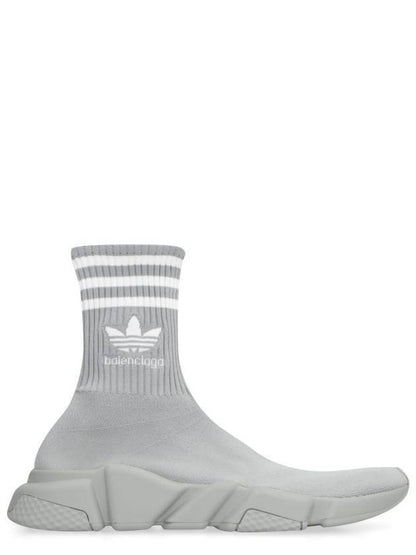 Luxury Balenciaga Trending 2025 Embroidered Logo Sock High Top Sneakers Grey