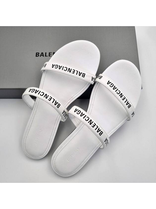 Luxury Balenciaga Trending 2025 Logo Round Slippers White