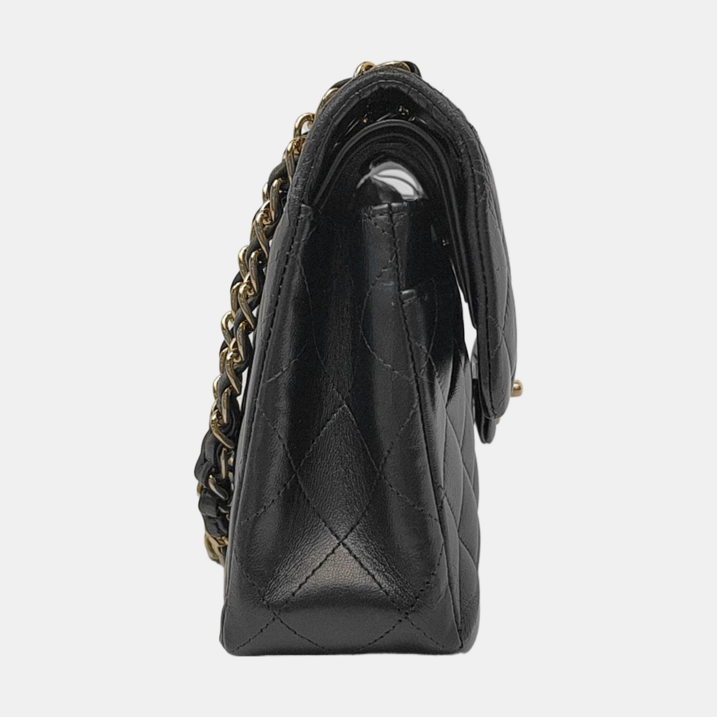 Chanel Classic Flap Small Black Lambskin Leather Gold Hardware