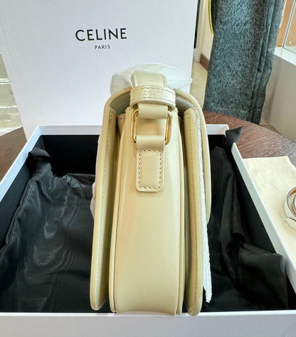 Celine Triomphe Classic Medium Ivory White