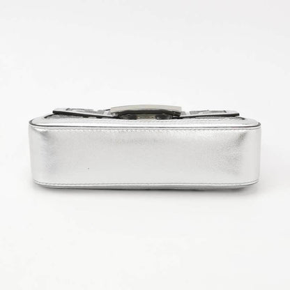 Fendi Baguette Mini Fendi x Nicki Minaj Silver PVC and Leather with Glitter Sequins Crossbody Bag