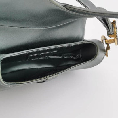 Dior Saddle Mini Silk Blue Grey with Crystal Embedded Buckles