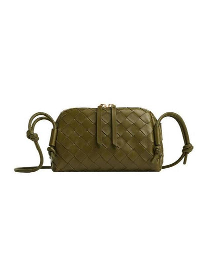 Luxury Bottega Veneta Intrecciato Concert Pouch Bag Olive Oil