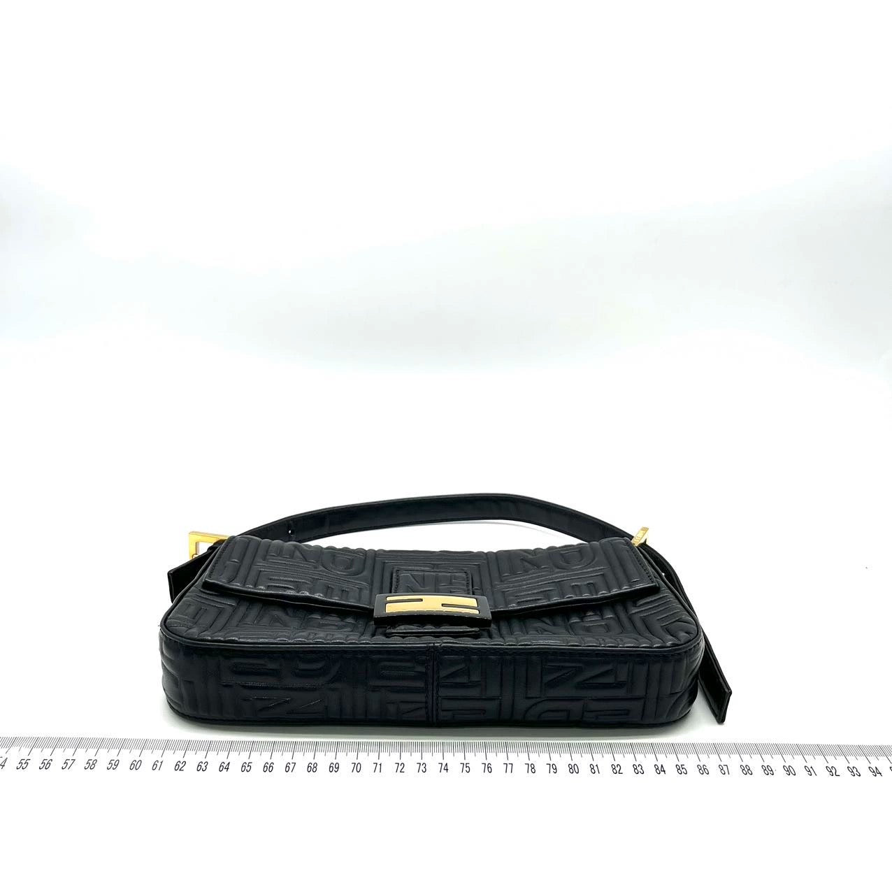 Fendi Baguette 1997 Re-edition 3D Embossed Black Leather Shoulder bag