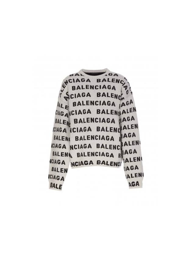 Luxury Balenciaga Trending 2025 All-Over Logo Sweatshirt White