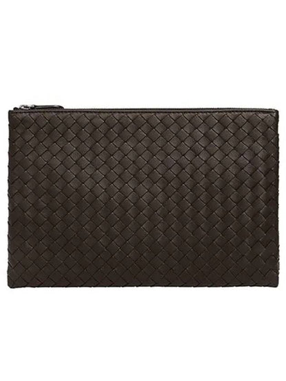 Luxury Bottega Veneta Intrecciato Clutch Bag Brown