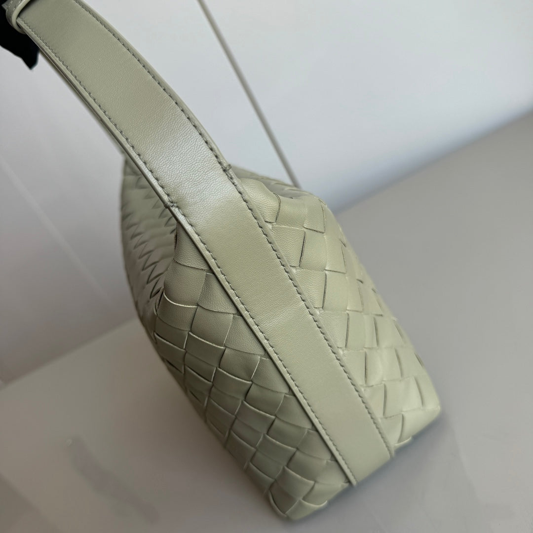 Bottega Veneta Mini Wallace Leather Green Travertine & Muse Brass