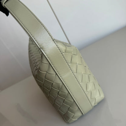 Bottega Veneta Mini Wallace Leather Green Travertine & Muse Brass