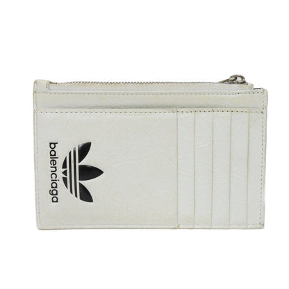 BALENCIAGA Coin case 721896 2IDM6 9160 Calf leather (Wrinkles processing) white Striped Card Case Adidas trefoil logo fragment case mens
