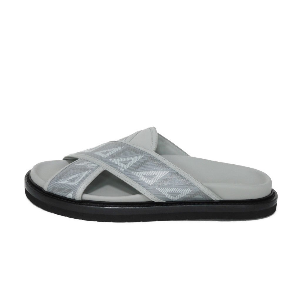 Dior Sandals 3SA112ZPP_H868 Smooth calfskin x rubber sole gray logo smooth calfskin CD diamond Aqua mens 42