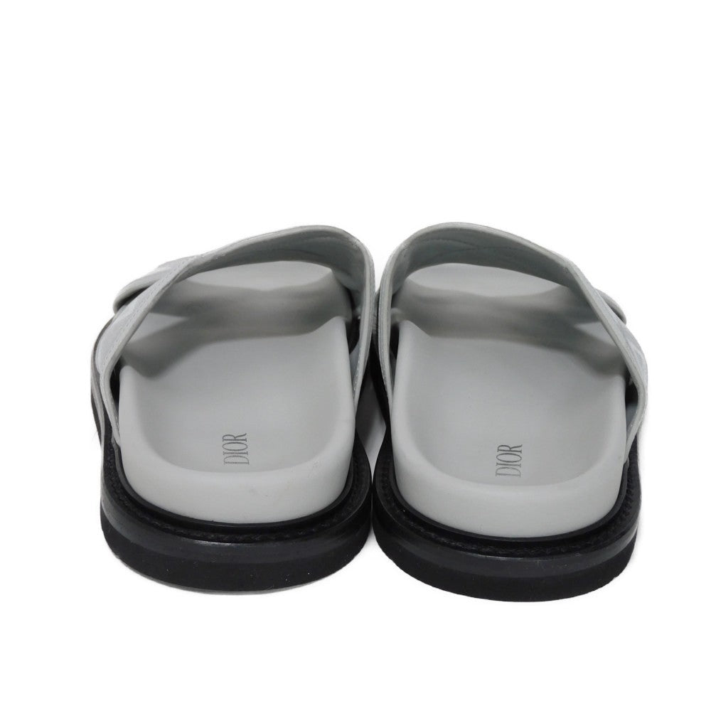 Dior Sandals 3SA112ZPP_H868 Smooth calfskin x rubber sole gray logo smooth calfskin CD diamond Aqua mens 42